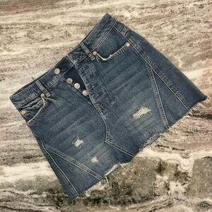 Free People Harvey Distressed Denim Mimi Skirt Size 25